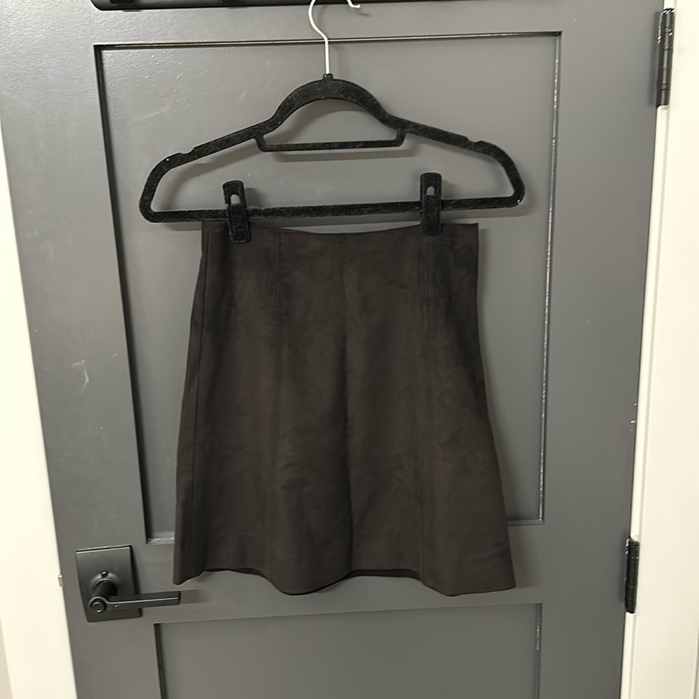 Babaton black suede skirt